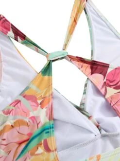 1940s Floral V-Neck Tie-Waist Swimsuit -Retro Pulse Shop SCXL000457 4