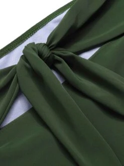 Yellow & Green 1950s Plaid Bow Bikini Set -Retro Pulse Shop SCXL000460 4