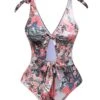 1940s Retro Pictorial Hollow One-Piece Swimsuit -Retro Pulse Shop SCXL000466 1