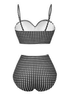 1950s Gingham Plaid Suspender Swimsuit -Retro Pulse Shop SCXL000471 15