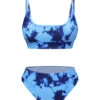 Blue 1950s Tie-Dye Spaghetti Straps Swimsuit -Retro Pulse Shop SCXL000478 1