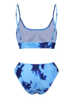 Blue 1950s Tie-Dye Spaghetti Straps Swimsuit -Retro Pulse Shop SCXL000478 3