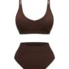 Brown 1950s Spaghetti Strap Solid Swimsuit -Retro Pulse Shop SCXL000484 1 compressed