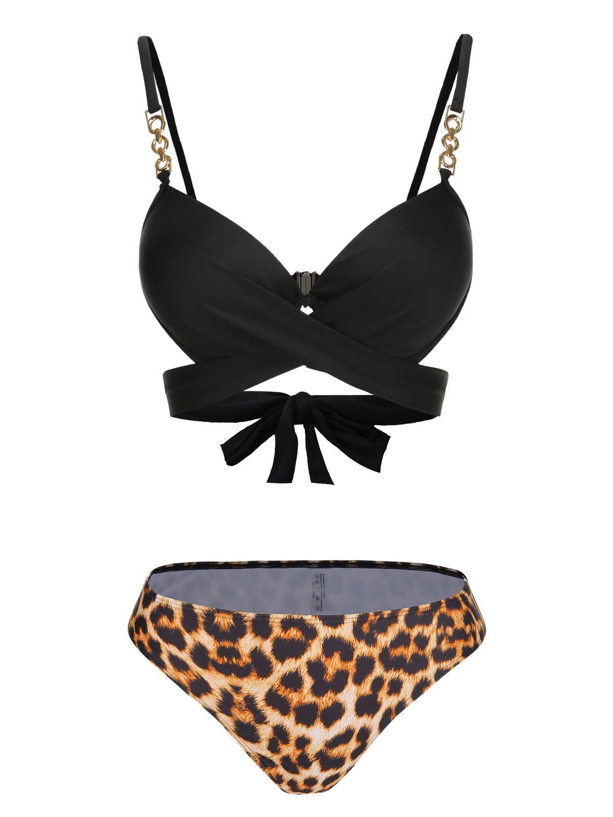 3PCS Black 1950s Leopard Swimsuit & Cover-Up 6 3PCS Black 1950s Leopard Swimsuit & Cover-Up - Image 4