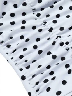 [Pre-Sale] White 1950s Spaghetti Strap Polka Dots Swimsuit -Retro Pulse Shop SCXL000506 4 compressed