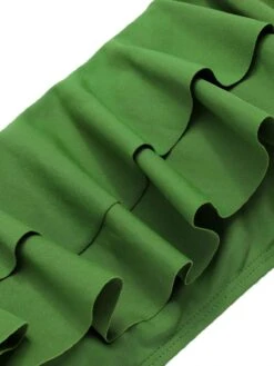 Green 1950s Plants Print Bandeau Bikini Swimsuit -Retro Pulse Shop SCXL000526 4