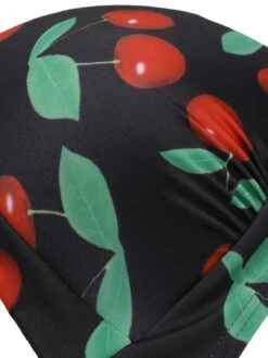 Black 1960s Halter Cherry Swimsuit 9 Black 1960s Halter Cherry Swimsuit -Retro Pulse Shop SCXL000544 4 compressed