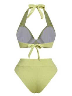 Green 1960s Halter High-Waist Swimsuit -Retro Pulse Shop SCXL000555 3 compressed