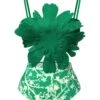 Green 1960S 3D Floral Strap Swimsuit -Retro Pulse Shop SCXL000568 PAT 1