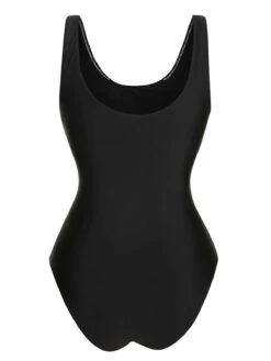 Black 1940s Contrast One-Piece Swimsuit -Retro Pulse Shop SCXL000570 3 compressed