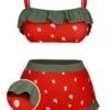 [Plus Size] Red 1950s Strawberry Ruffle Strap Swimsuit -Retro Pulse Shop SCXL000589 01
