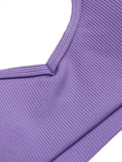 Purple 1950s Spaghetti Straps Solid Swimsuit -Retro Pulse Shop SCXL000601 4