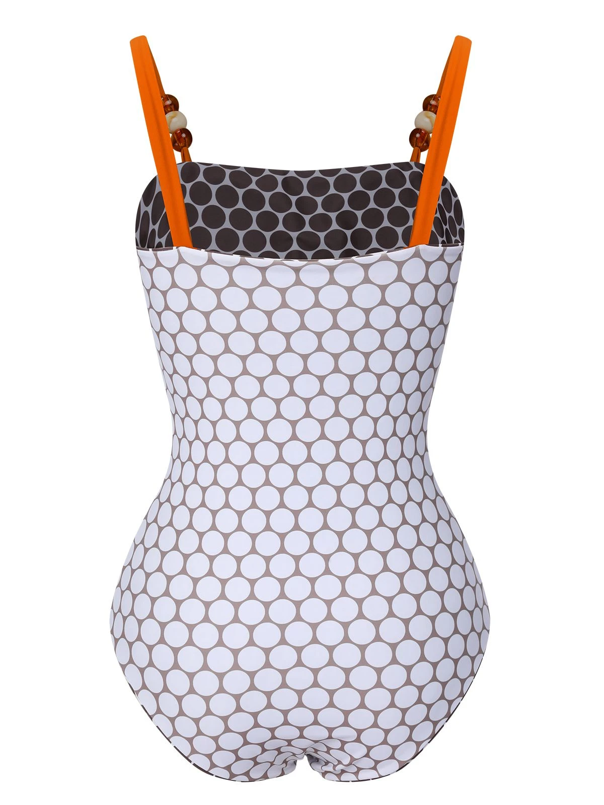 Brown 1930s Beads Straps Polka Dots Reversible Swimsuit 8 Brown 1930s Beads Straps Polka Dots Reversible Swimsuit - Image 6