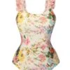 Multicolor 1950s 3D-Flowers Spaghetti Straps Swimsuit -Retro Pulse Shop SCXL000624 1