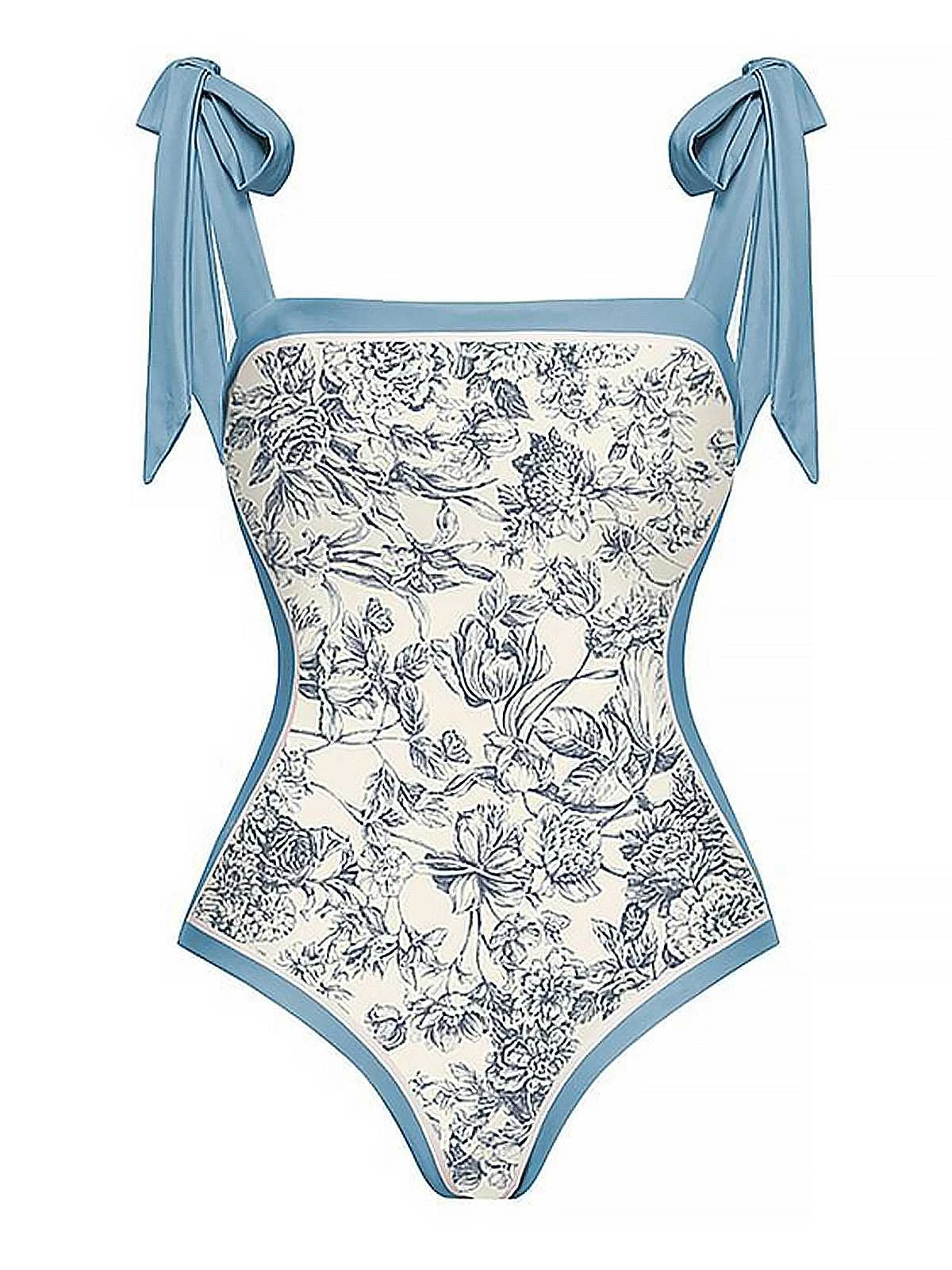 Blue 1930s Straps Reversible Swimsuit 4 Blue 1930s Straps Reversible Swimsuit - Image 2