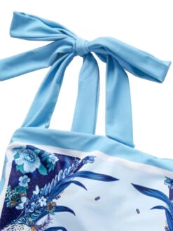 Blue 1930s Straps Reversible Swimsuit 15 Blue 1930s Straps Reversible Swimsuit -Retro Pulse Shop SCXL000626 8