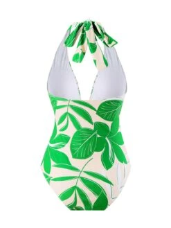 2PCS Green 1960s Plant Prints Halter Swimsuit & Long Cover-Up -Retro Pulse Shop SCXL000627 2 c2bde87c f154 4e73 a6a7 4cdcb2eae4b7