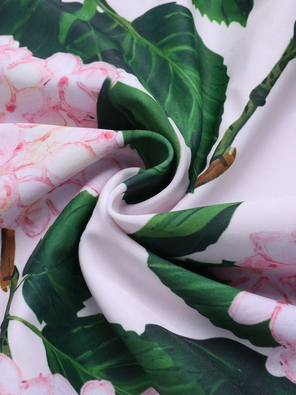 Pink 1950s Cold-Shoulder Floral Ruffle Swimsuit 6 Pink 1950s Cold-Shoulder Floral Ruffle Swimsuit - Image 4