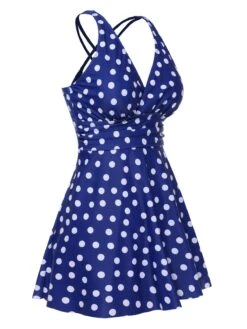 1930s Cross Straps Polka Dots Swimsuit -Retro Pulse Shop SCXL000639 10