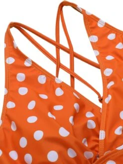 1930s Cross Straps Polka Dots Swimsuit -Retro Pulse Shop SCXL000639 6