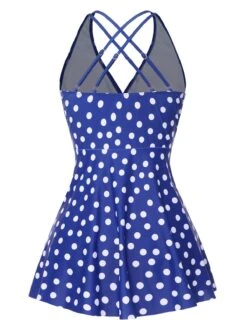 1930s Cross Straps Polka Dots Swimsuit -Retro Pulse Shop SCXL000639 9