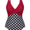 Red 1960s Polka Dot Patchwork Swimsuit -Retro Pulse Shop SCXL000642 1 1