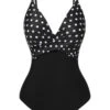 Black 1930s Polka Dots One-Piece Swimsuit -Retro Pulse Shop SCXL000645 1 1