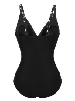 Black 1930s Polka Dots One-Piece Swimsuit -Retro Pulse Shop SCXL000645 1 3