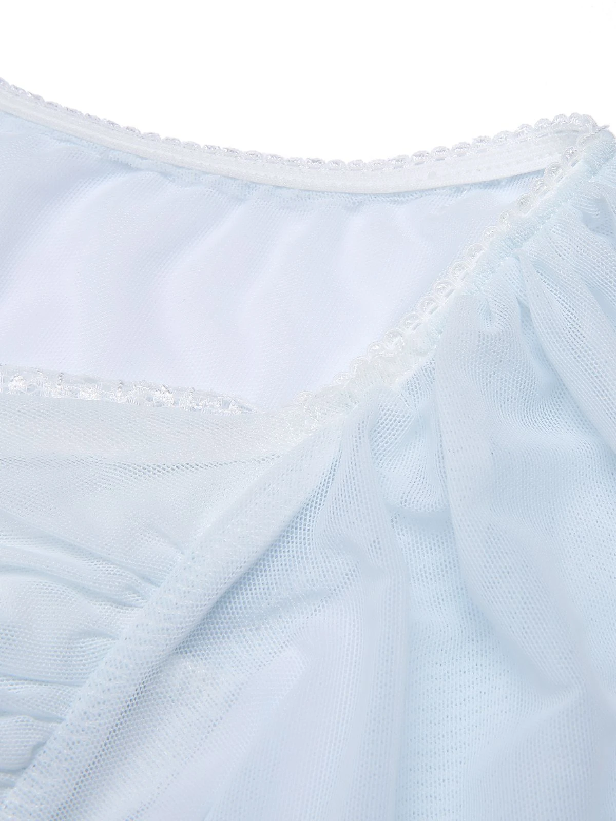 2PCS Light Blue 1940s Knot Lace Sleepwear 6 2PCS Light Blue 1940s Knot Lace Sleepwear - Image 4