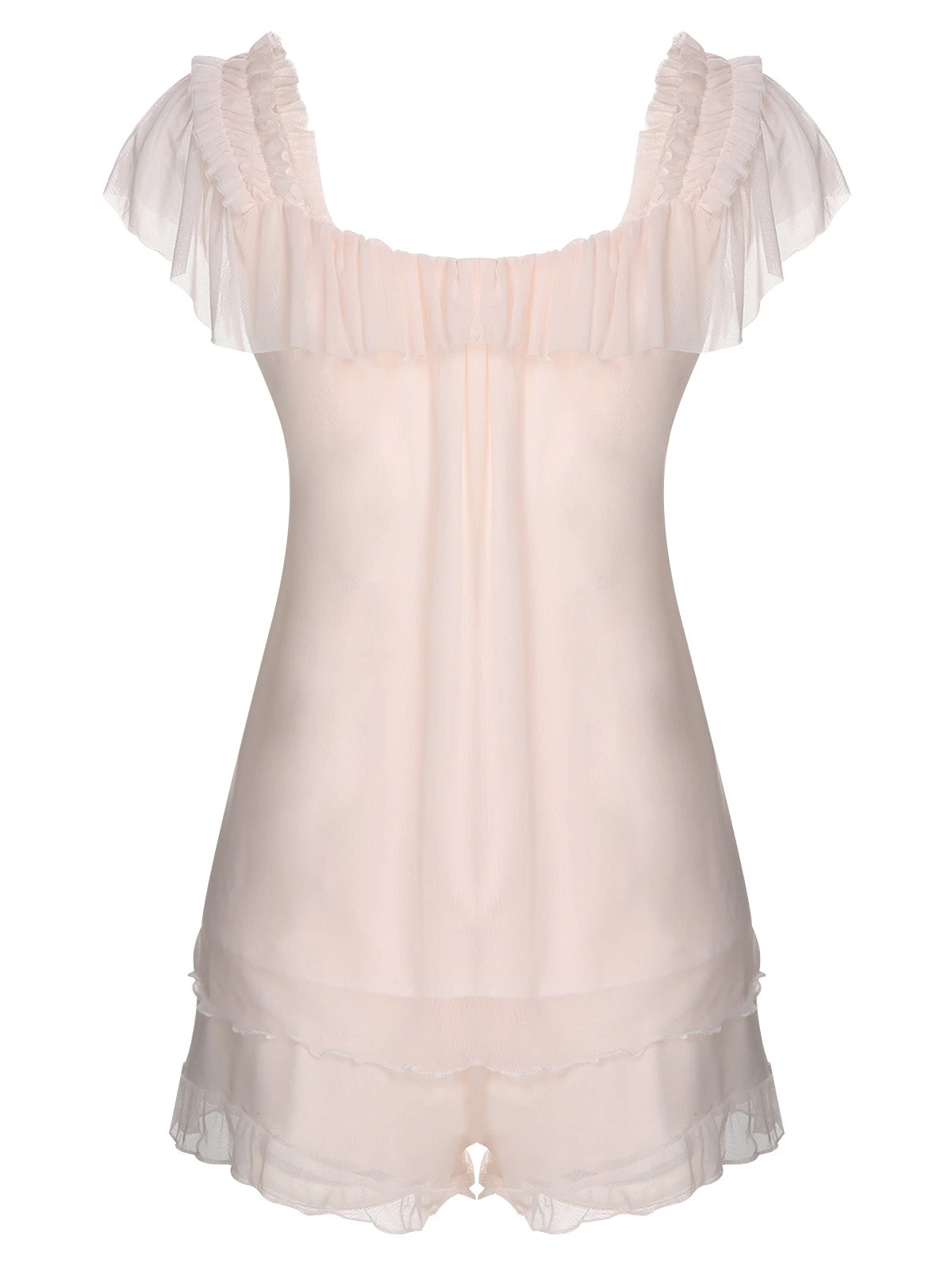 Pink 1950s Square Collar Ribbon Pajamas 4 Pink 1950s Square Collar Ribbon Pajamas - Image 2