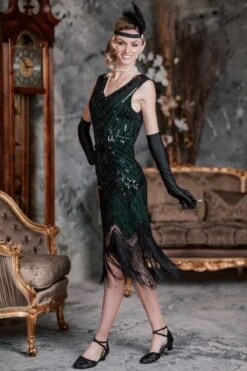 [US Warehouse] Dark Green 1920s Sequined Flapper Dress -Retro Pulse Shop SVH034316 DG 4 b8c9d35e f0a3 421a bb46 8072c5d5d4b2