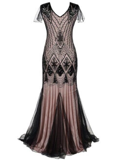 [US Warehouse] Pink 1920s Cap Sleeve Sequin Evening Dress -Retro Pulse Shop SVH034483 P 3 5b611620 60ea 4f52 8bb6 4b81da782e57