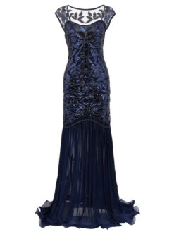 [US Warehouse] Black 1920s Sequin Maxi Flapper Dress -Retro Pulse Shop SVV031525 BL 1 54266c78 f537 4867 8e5b b065304a593d