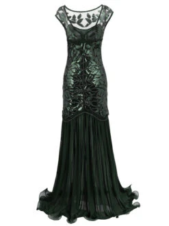 [US Warehouse] Green 1920s Sequin Maxi Flapper Dress -Retro Pulse Shop SVV031525 DG 3 f6b784f7 35db 4a80 8c1a d8a9307d2baa