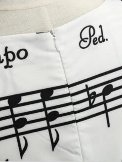 White 1950s Music Note Swing Dress -Retro Pulse Shop SVV031902 W 5