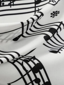 White 1950s Music Note Swing Dress -Retro Pulse Shop SVV031902 W 6