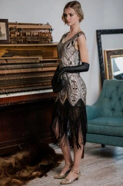 [US Warehouse] White 1920s Sequined Fringe Dress -Retro Pulse Shop SVV032058 W 4