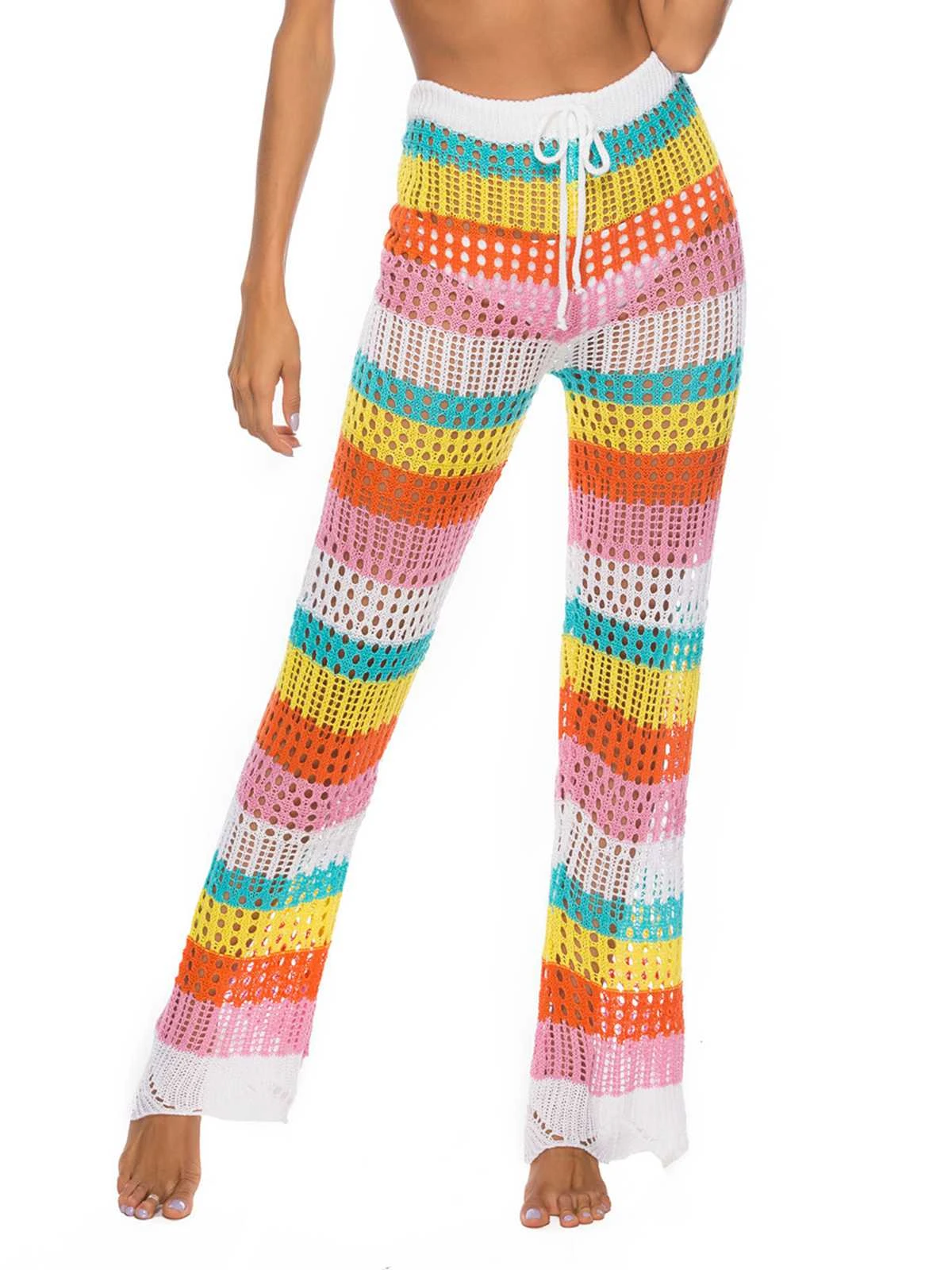 Rainbow 1950s Hollow Knitted Beach Pants 7 Rainbow 1950s Hollow Knitted Beach Pants - Image 5