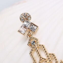 Gold 1920s Hollow Out Dangle Earrings -Retro Pulse Shop gold earings 3