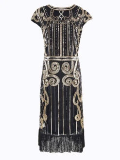 Black 1920s Sequined Flapper Dress 16 Black 1920s Sequined Flapper Dress -Retro Pulse Shop ia 100000002205