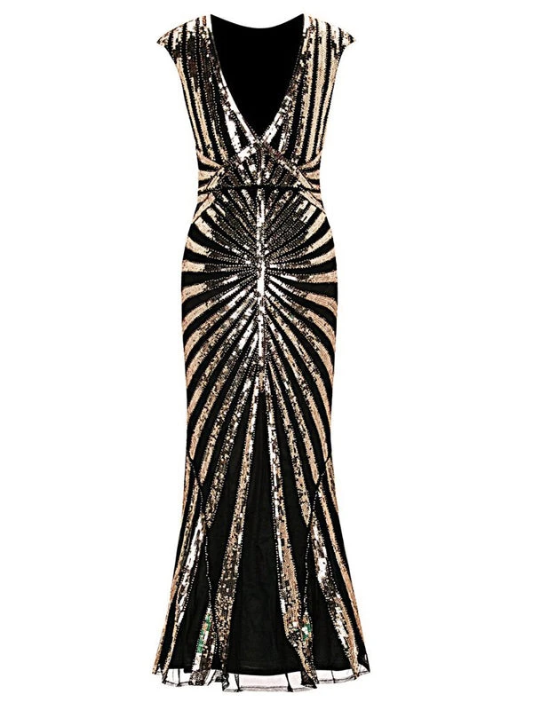 1920s Sequin Art Deco Maxi Dress 19 1920s Sequin Art Deco Maxi Dress - Image 17