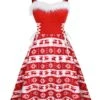 Red 1950s Furry Strap Swing Dress -Retro Pulse Shop mmexport1635927888026 1 1